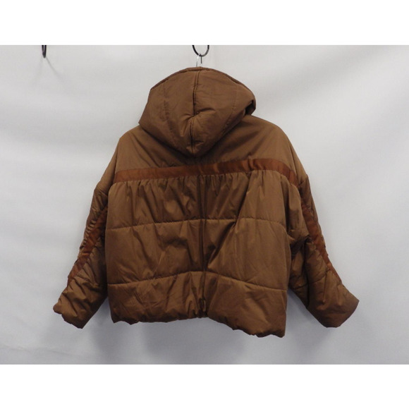 MAJE GUELI Cropped Brown Hooded Puffer - Picture 6 of 16